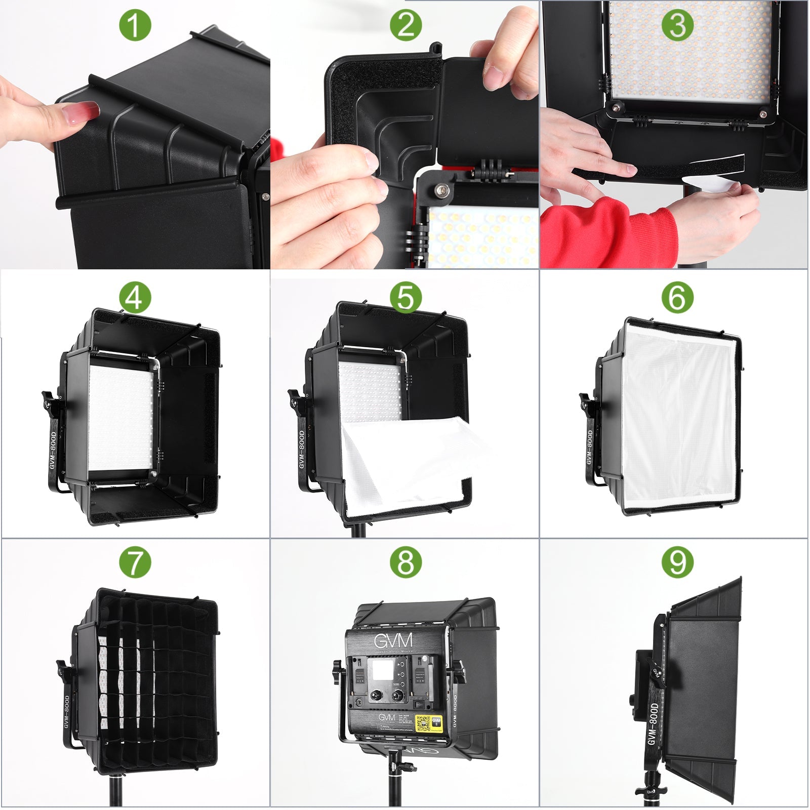 GVM Softbox for 480LS/560AS/800DRGB Series LED Lights (11 x 11") - GVMLED