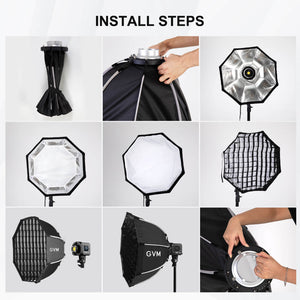 GVM Softbox for P80S/G100W Series LED Lights (22") - GVMLED